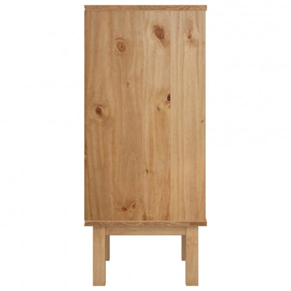 Commode OTTA Marron et blanc 76,5x39,5x90 cm Bois de pin massif