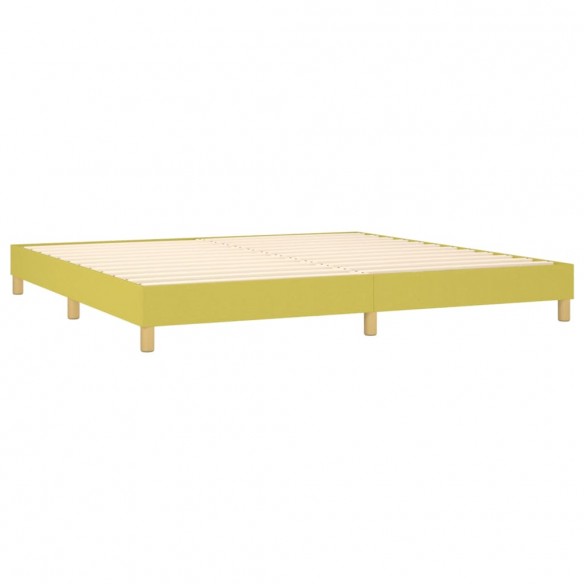 Cadre de lit avec matelas Vert 200x200 cm Tissu