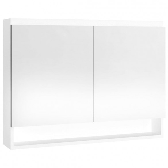 Armoire à miroir de salle de bain 80x15x60cm MDF Blanc brillant