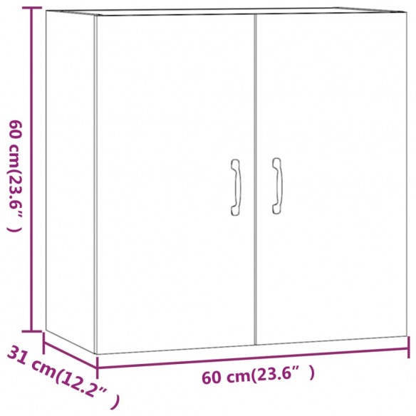 Armoire murale Blanc brillant 60x31x60 cm Bois d'ingénierie