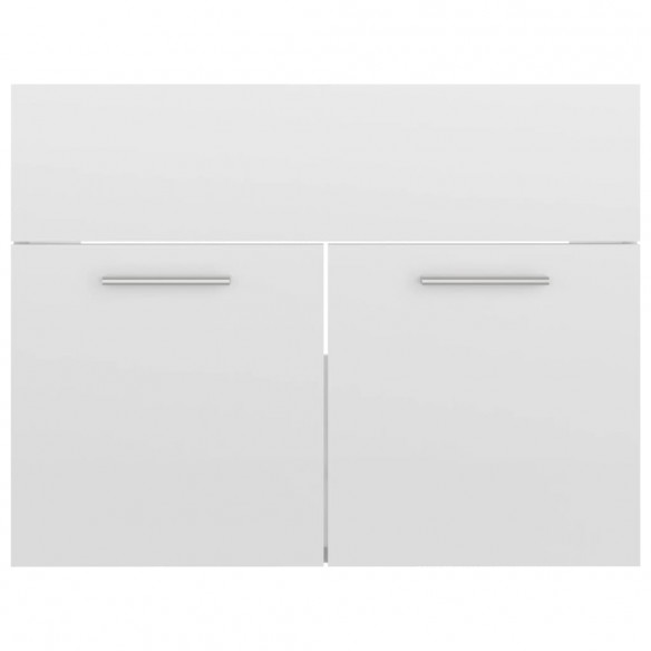 Armoire d'évier Blanc brillant 60x38,5x46 cm Aggloméré