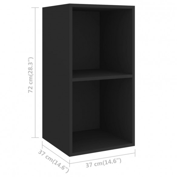 Ensemble de meubles TV 4 pcs Noir Bois d'ingénierie