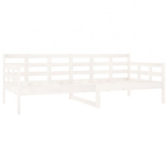 Lit de jour blanc bois de pin massif 90x200 cm