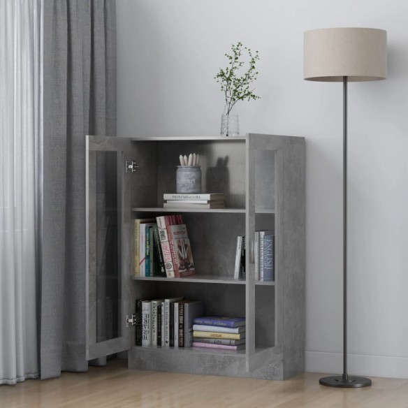 Armoire à vitrine Gris béton 82,5x30,5x115 cm Aggloméré