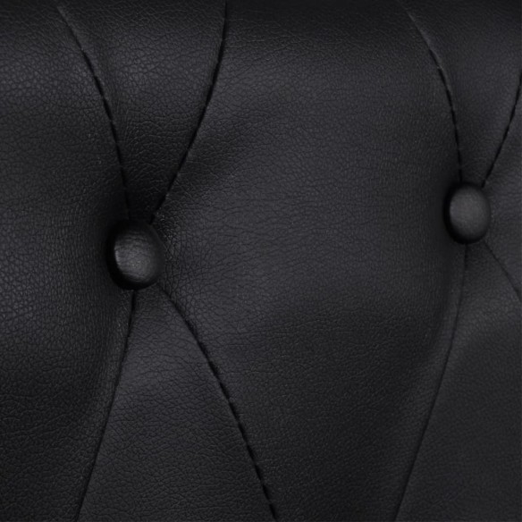 Canapé Chesterfield à 2 places cuir synthétique noir