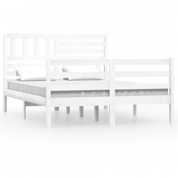 Cadre de lit Blanc Bois massif 160x200 cm