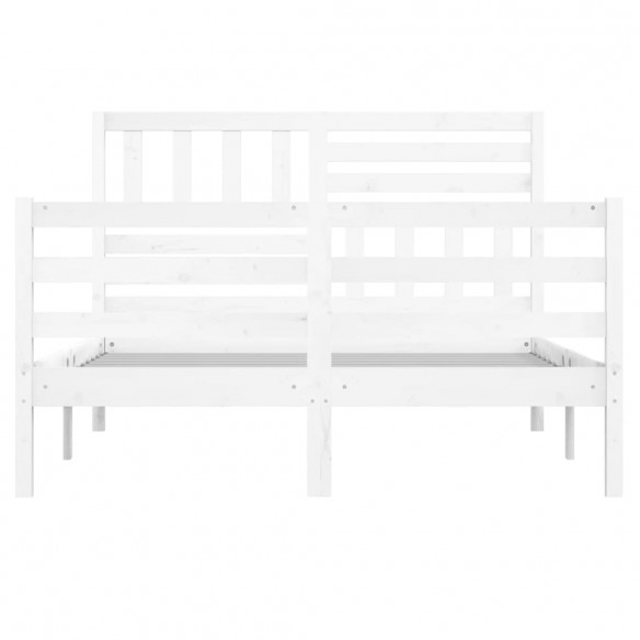 Cadre de lit Blanc Bois massif 160x200 cm