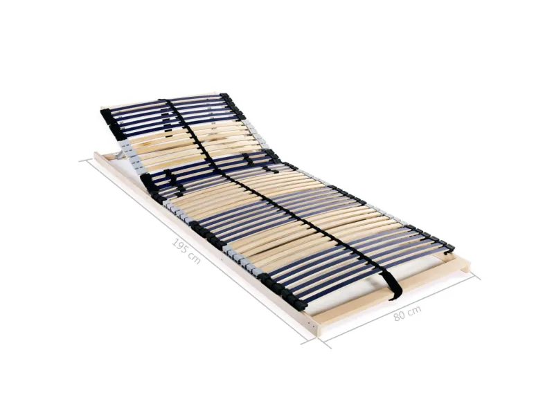 Sommier à lattes avec 42 lattes 7 zones 80 x 200 cm