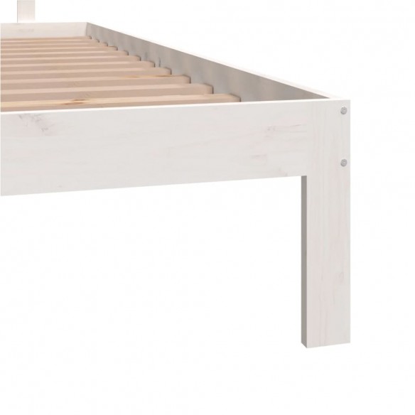 Cadre de lit Blanc Bois de pin massif 160x200 cm