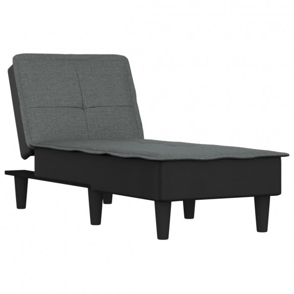 Chaise longue gris foncé tissu