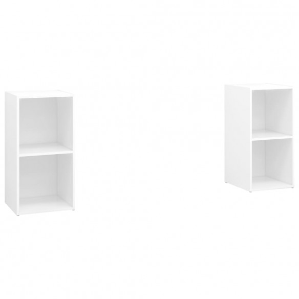 Meubles TV 2 pcs Blanc 72x35x36,5 cm Aggloméré