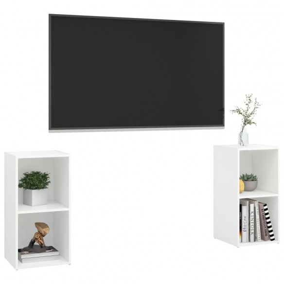 Meubles TV 2 pcs Blanc 72x35x36,5 cm Aggloméré