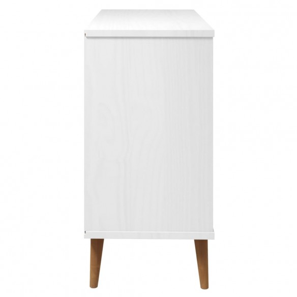 Commode MOLDE Blanc 113x40x80 cm Bois de pin massif