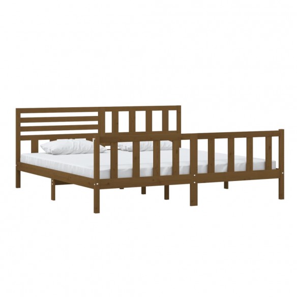 Cadre de lit Marron miel Bois massif 200x200 cm