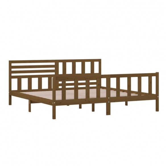 Cadre de lit Marron miel Bois massif 200x200 cm