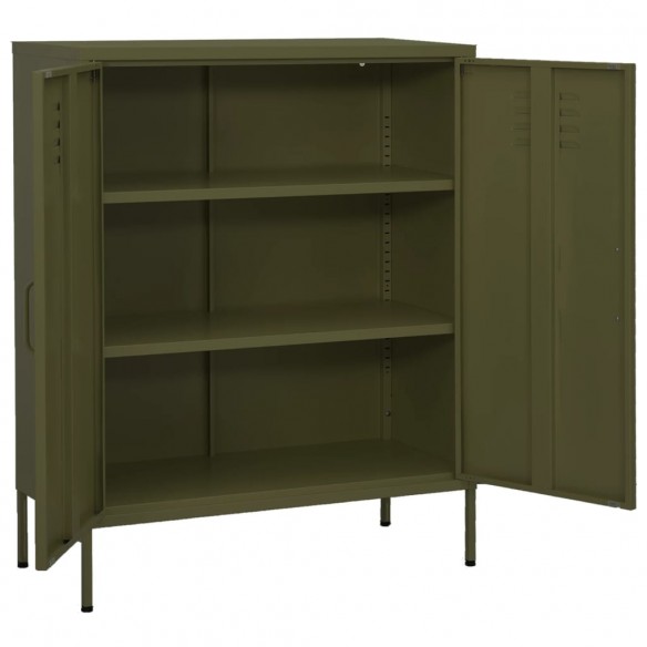 Armoire de rangement Vert olive 80x35x101,5 cm Acier