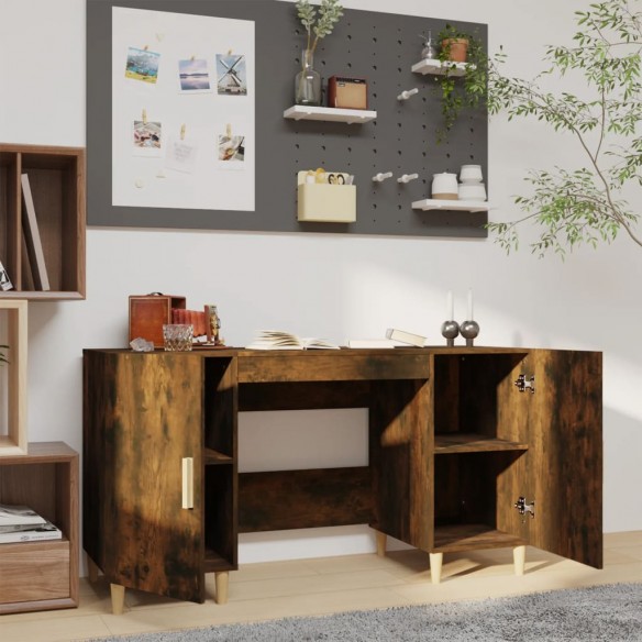 Bureau Chêne fumé 140x50x75 cm Bois d'ingénierie