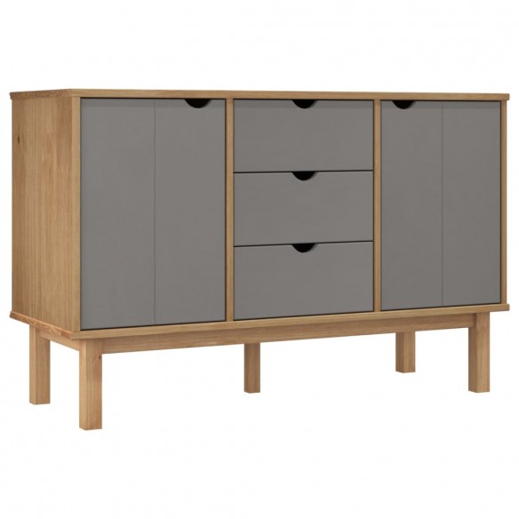 Buffet OTTA Marron et gris 113,5x43x73 cm Bois massif pin