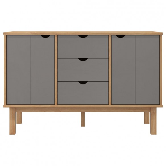 Buffet OTTA Marron et gris 113,5x43x73 cm Bois massif pin