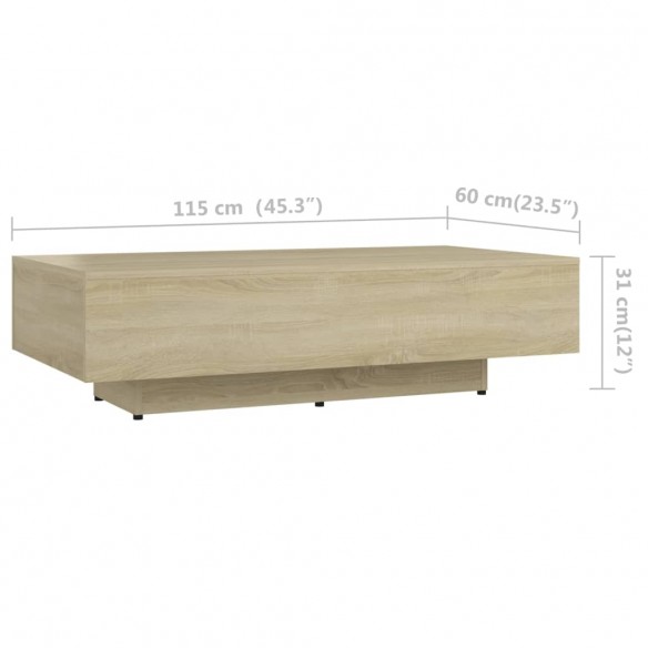 Table basse Chêne sonoma 115x60x31 cm Aggloméré