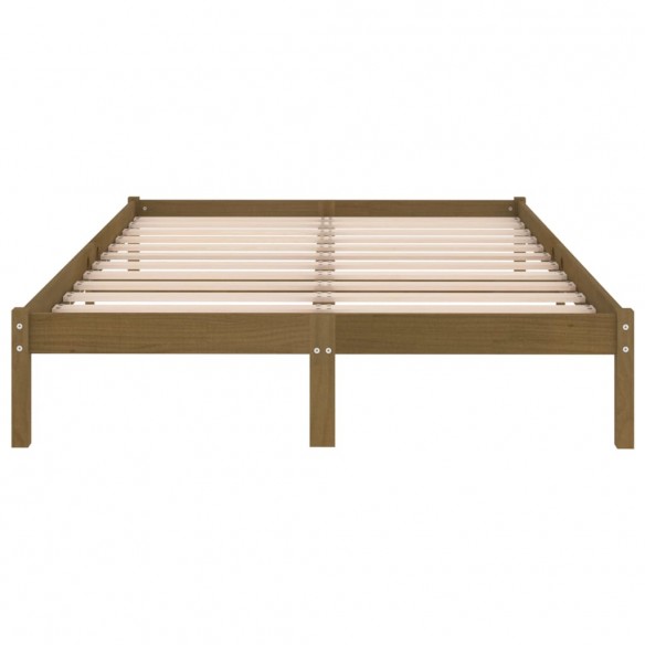 Cadre de lit Marron miel Bois de pin massif 140x200 cm