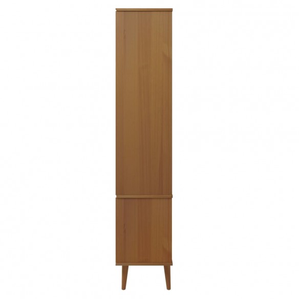 Armoire à vitrine MOLDE Marron 90x35x175 cm Bois de pin massif