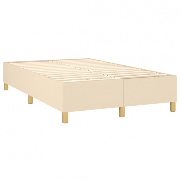 Cadre de lit avec matelas Crème 120x200 cm Tissu