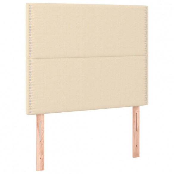 Têtes de lit 2 pcs Crème 100x5x78/88 cm Tissu