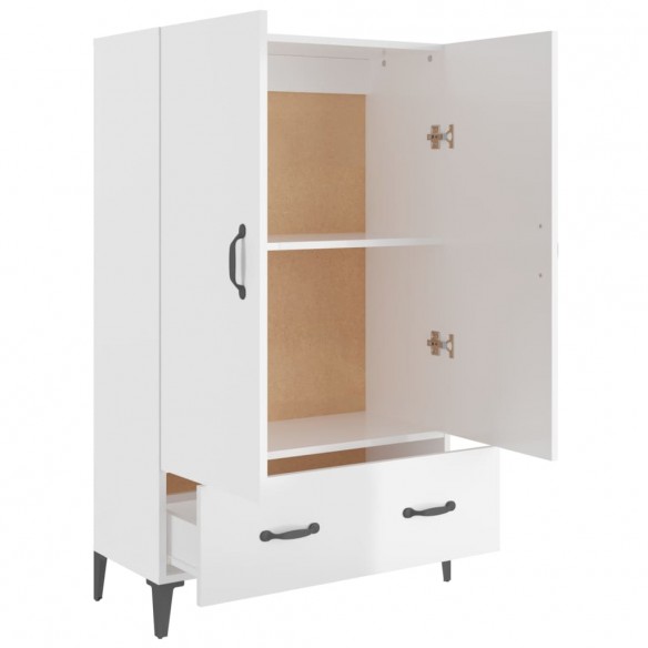 Buffet Blanc brillant 70x31x115 cm Bois d'ingénierie