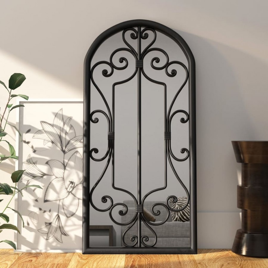 Miroir Noir 100x45 cm Fer pour utilisation à l'intérieur