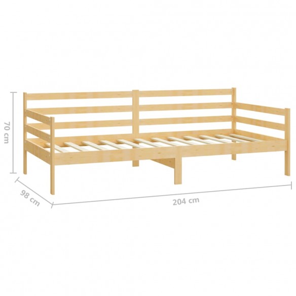 Lit de repos avec matelas 90x200 cm Bois de pin massif