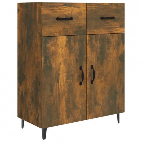 Buffet chêne fumé 69,5x34x90 cm bois d'ingénierie