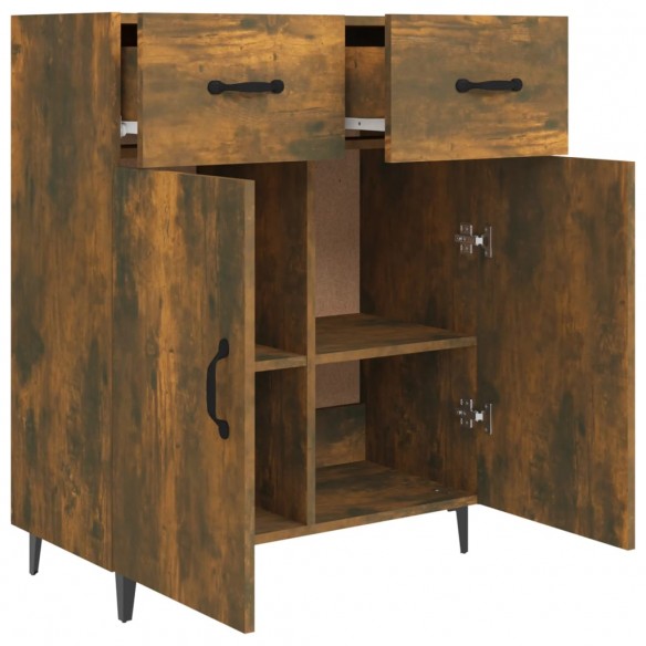 Buffet chêne fumé 69,5x34x90 cm bois d'ingénierie