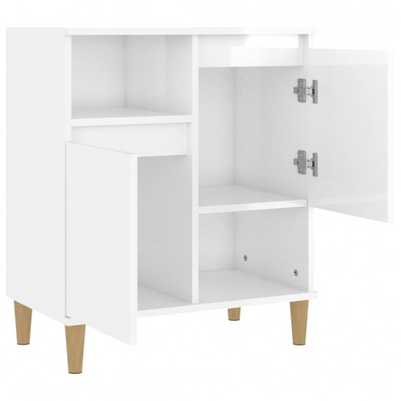 Buffet Blanc brillant 60x35x70 cm Bois d'ingénierie