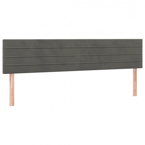 Têtes de lit 2 pcs Gris foncé 100x5x78/88 cm Velours