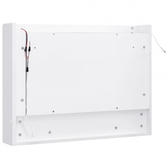 Armoire à miroir de salle de bain LED Blanc 80x15x60 cm MDF