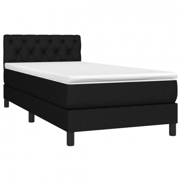 Cadre de lit avec matelas et LED Noir 80x200cm Tissu