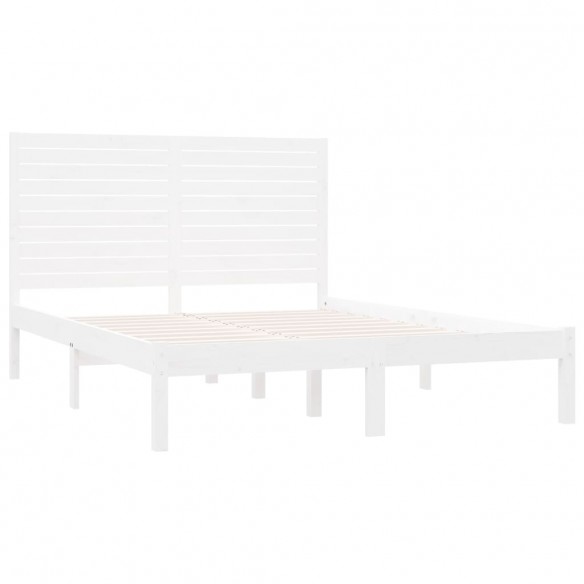 Cadre de lit Blanc Bois massif 120x200 cm