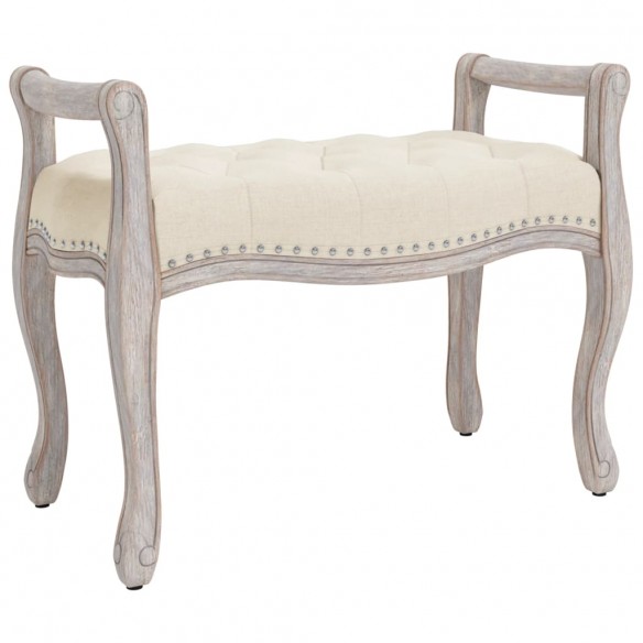 Banc beige 80x45x60 cm lin