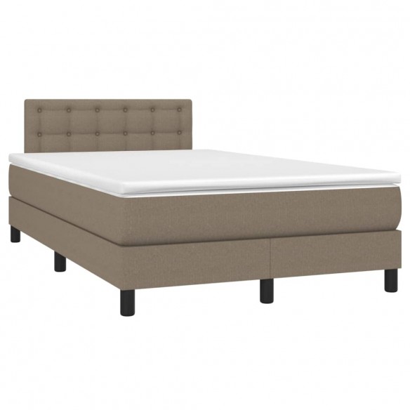 Cadre de lit avec matelas Taupe 120x200 cm Tissu