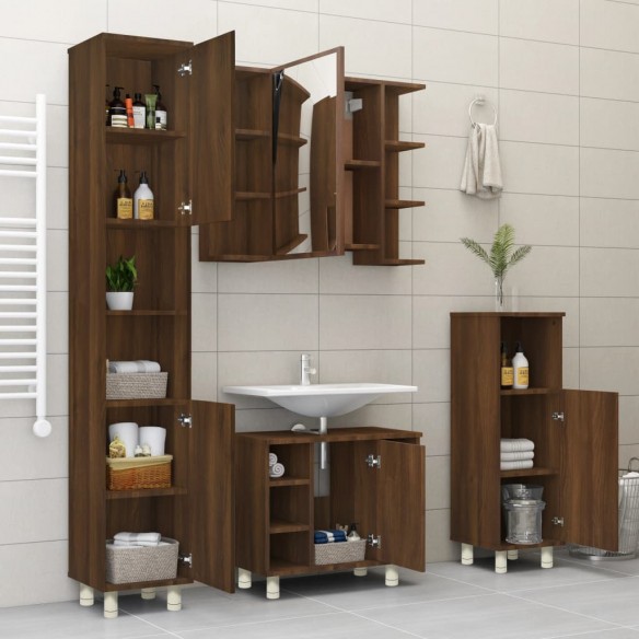 Armoire de bain Chêne marron 30x30x95 cm Bois d'ingénierie