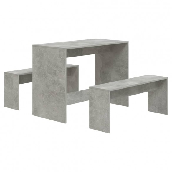 Ensemble de salle à manger 3 pcs Gris béton Aggloméré