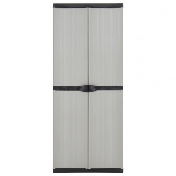 Armoire de rangement de jardin 3 étagères Gris/noir 68x40x168cm