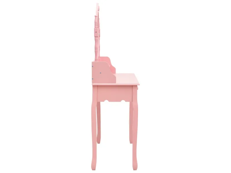 Ensemble de coiffeuse avec tabouret Rose 75x69x140 cm Paulownia