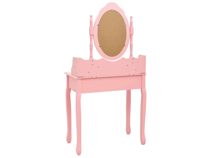 Ensemble de coiffeuse avec tabouret Rose 75x69x140 cm Paulownia