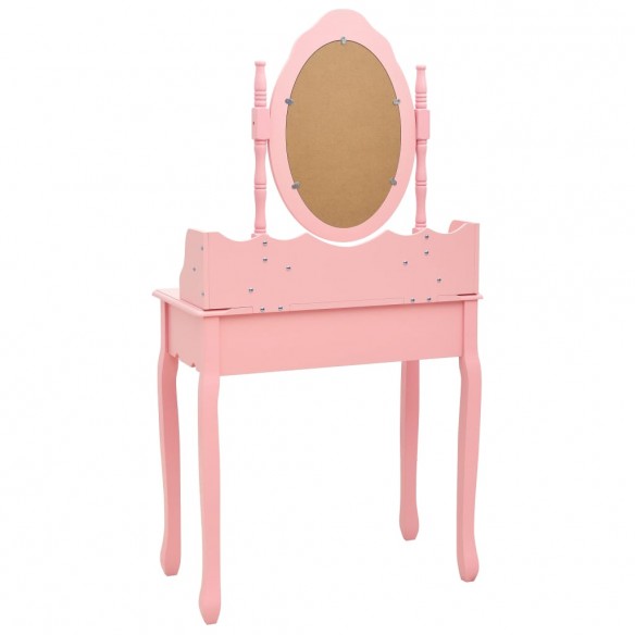 Ensemble de coiffeuse avec tabouret Rose 75x69x140 cm Paulownia