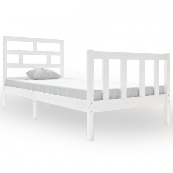 Cadre de lit Blanc Bois de pin massif 90x190 cm Simple