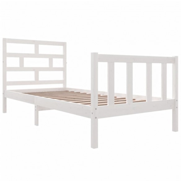 Cadre de lit Blanc Bois de pin massif 90x190 cm Simple