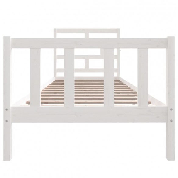 Cadre de lit Blanc Bois de pin massif 90x190 cm Simple