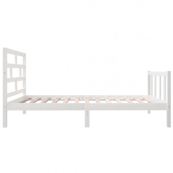 Cadre de lit Blanc Bois de pin massif 90x190 cm Simple